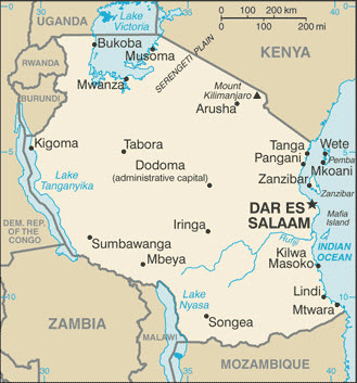 Tanzania Basic Map